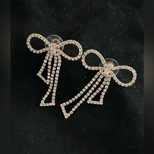 Elegant Bow Rhinestone Earrings